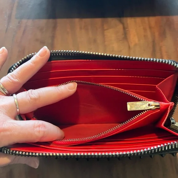 Christian Louboutin Black Studded Wallet - Picture 7 of 10